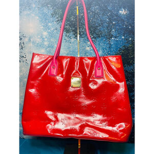 MCM Tote Bag Large Red and Pink Beautiful EUC